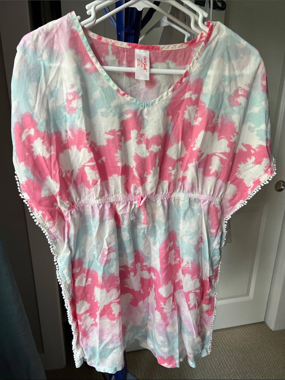Cat & Jack Pink and Light Blue Tie-Dye Kids Swim Coverup